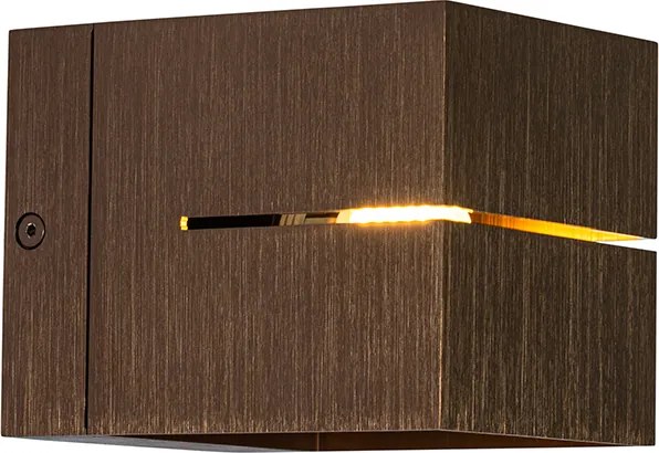 Nowoczesna lampa ścienna ciemny brąz - Transfer Groove