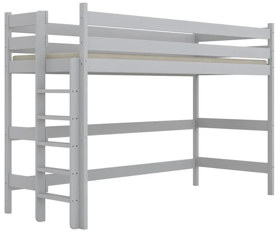 Białe piętrowe łóżko jednoosobowe na antresoli - 5 rozmiarów A3-F72