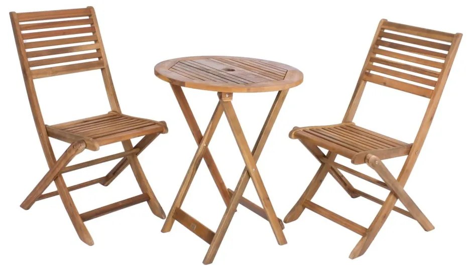 Zestaw mebli ogrodowych z litego drewna akacjowego dla 2 osób Ibarra – Garden Pleasure