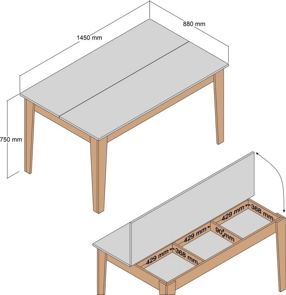 Stół do jadalni Milan Walnut and Anthracite