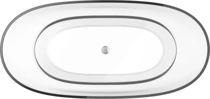 Mexen Pure wanna wolnostojąca transparentna 170 x 80 cm, clear, korek chrom - 58071708008