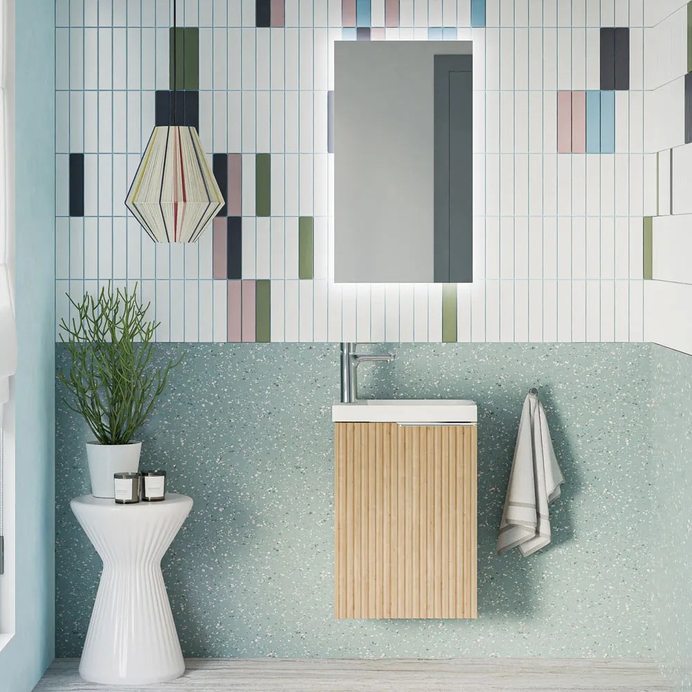 Gäste-WC Badmöbel Set TIM 40 cm mit Waschbecken