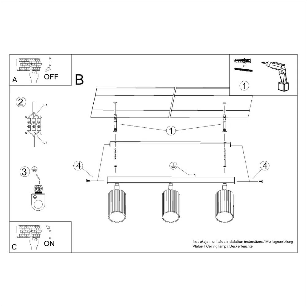 Biała lampa punktowa 6,5x45 cm Gleam – Sollux