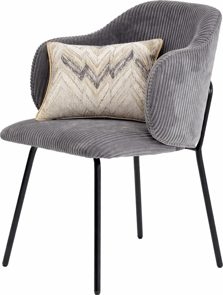 Szare sztruksowe krzesło tapicerowane W6-P42