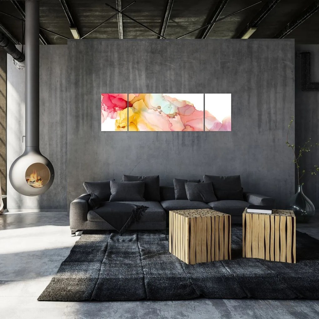 Obraz - Atramentowa abstrakcja (170x50 cm)