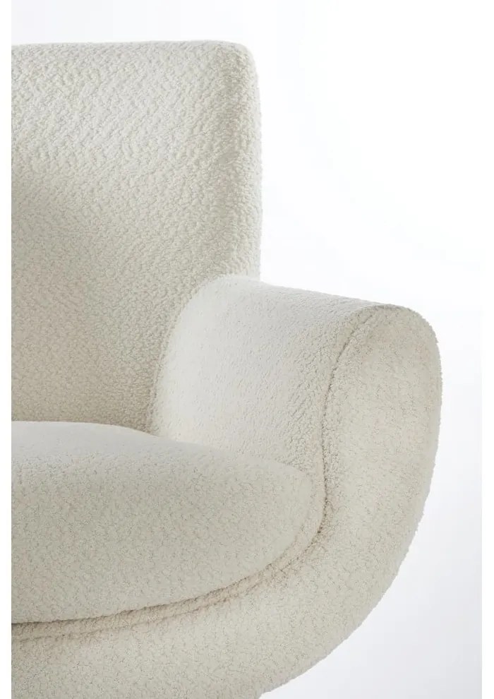 Kremowy fotel z materiału bouclé Vinstra – Light & Living