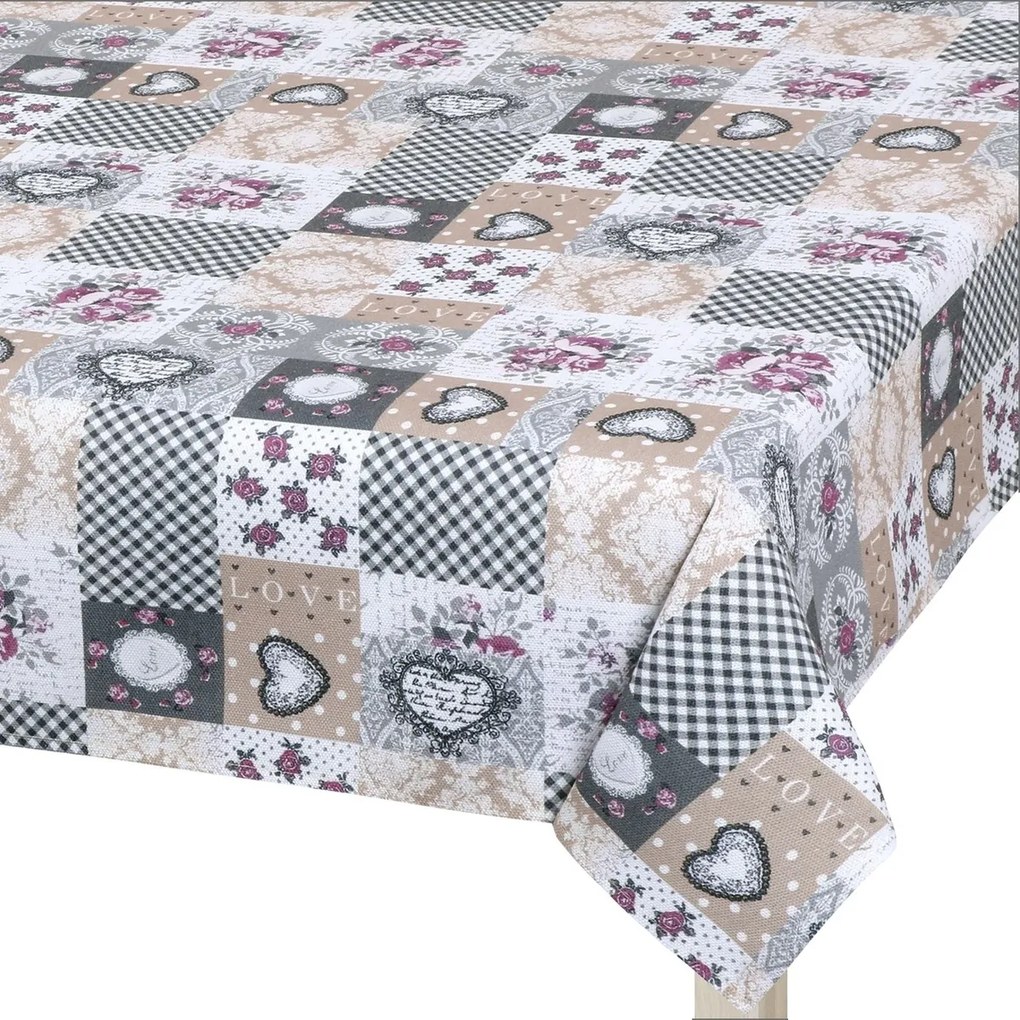 Bellatex Ubrus DITA Patchwork love, 120 x 200 cm, 120 x 200 cm