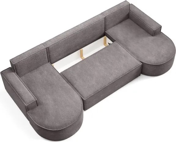 Narożnik MOLLY XL wolnostojący układ U z funkcją spania w tkaninie Abriamo 07 DomoHome