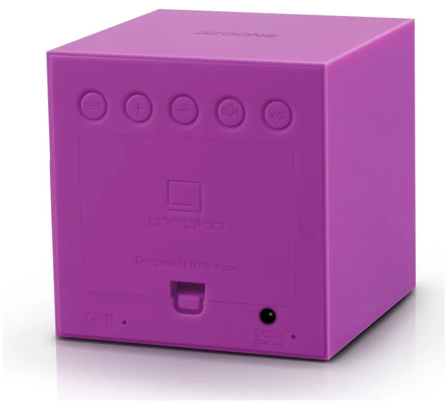 Fioletowy budzik LED Gingko Gravitry Cube