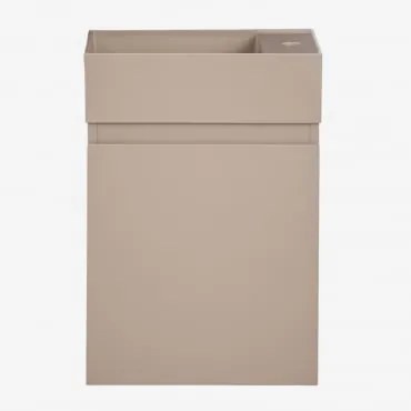 Zestaw Wiszących Mebli Łazienkowych Zintegrowany Z Umywalką Abigail Matowy Beż - Sklum