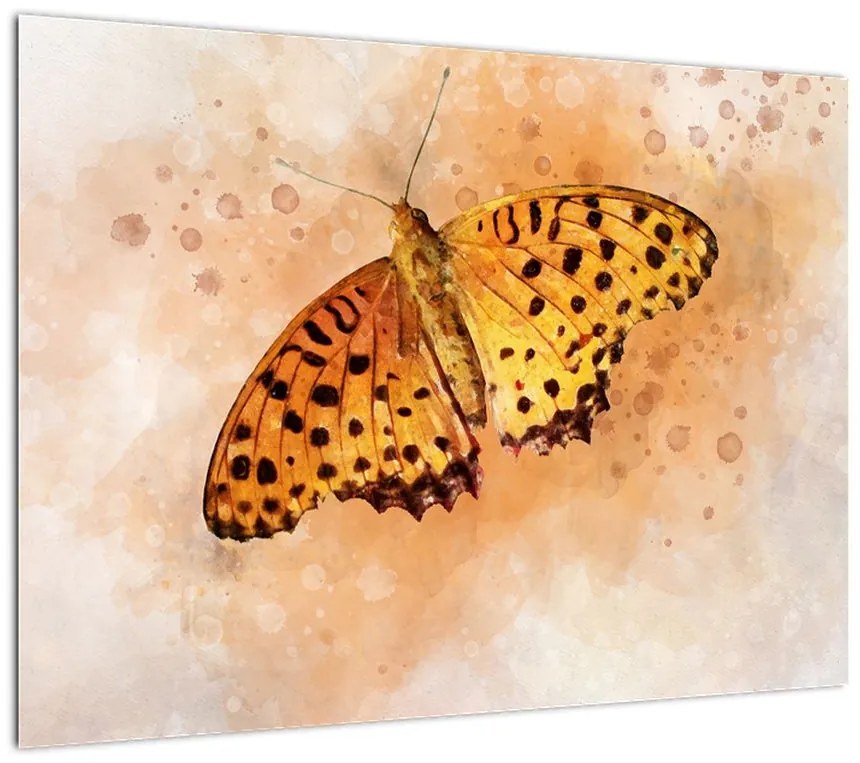 Obraz - Pomarańczowy motyl, akwarela (70x50 cm)