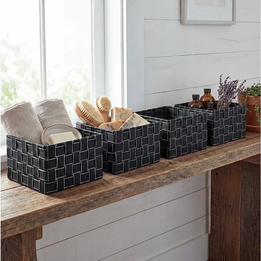 Kosz do przechowywania MCW-C37 (zestaw 4 szt.),  ciemnoszary