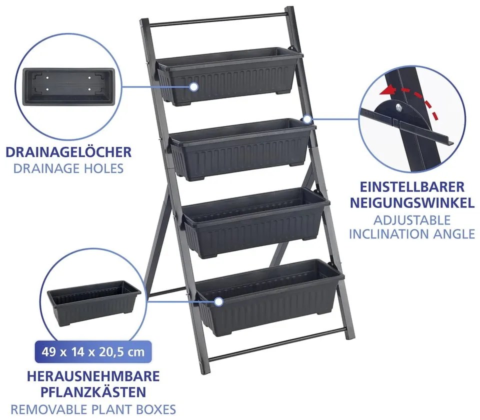 Metalowy kwietnik (wysokość 108 cm) Vertical – Maximex
