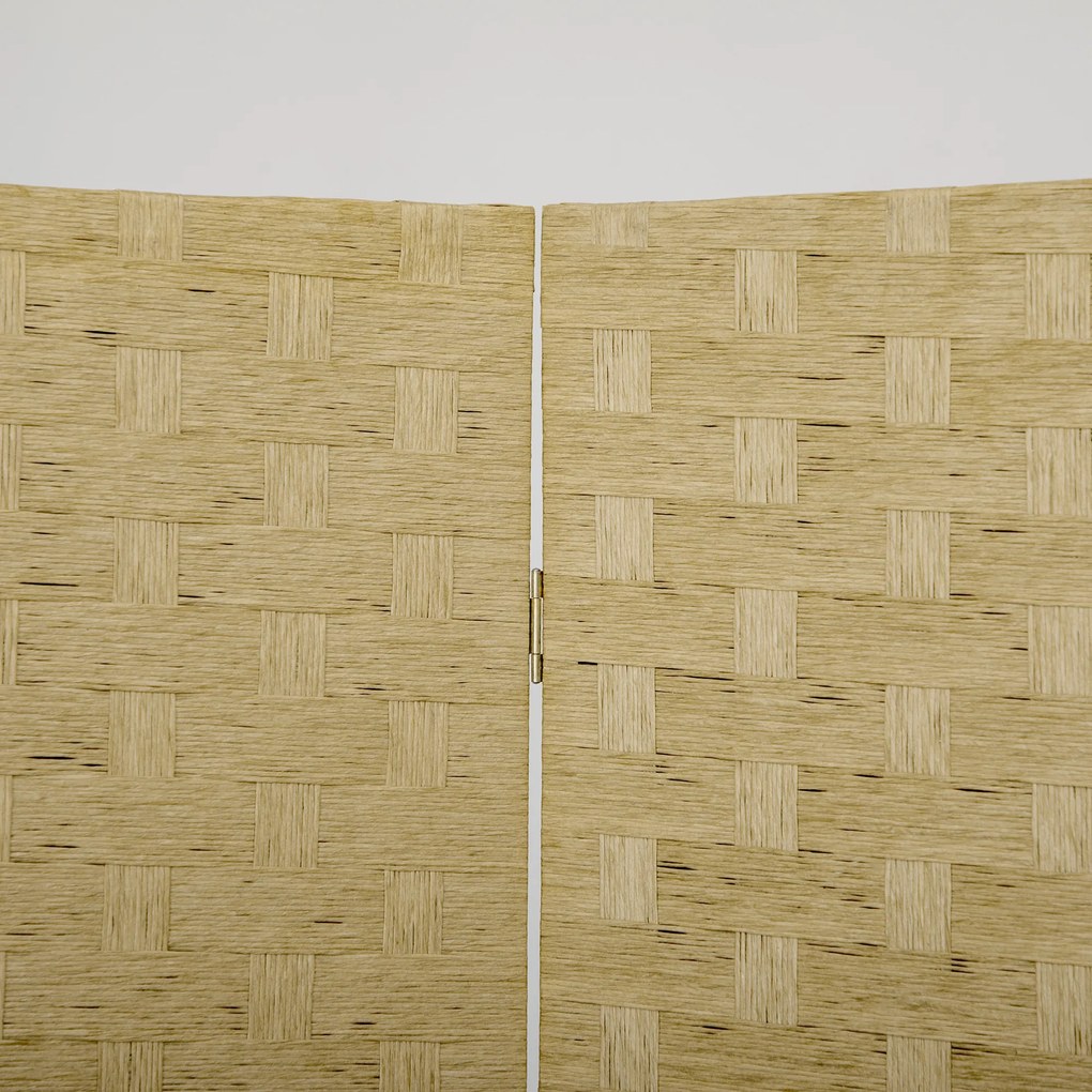 HOMCOM Parawan 4-częściowy 160 x 170 cm, przegroda z włókna falistego do salonu, brązowy | Aosom PL