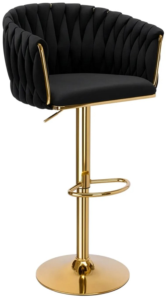 Welurowy czarny hoker na złotej nodze  L4-G63