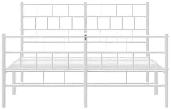 Białe podwójne metalowe łóżko 140x200 - Aretuza