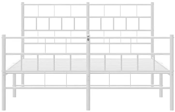 Białe podwójne metalowe łóżko 140x200 R0-A64