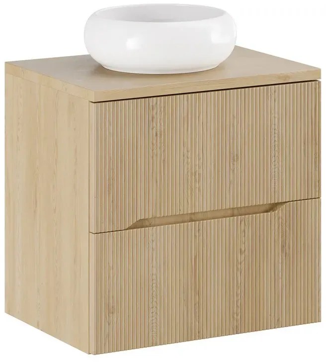 Szafka pod umywalkę NORDIC CREMONA 2S 60cm dąb cremona z umywalką nablatową WIKI COMAD