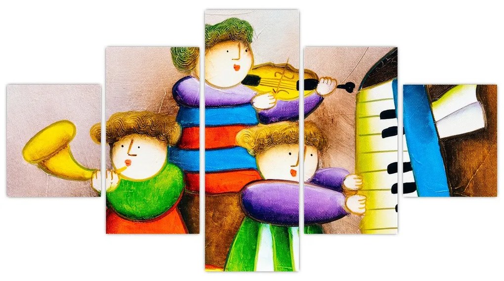 Obraz - Muzycy, malarstwo (125x70 cm)