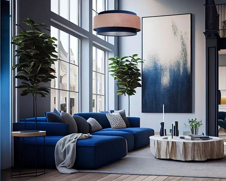 Niebiesko-różowa designerska lampa wisząca - A353 C3-W03