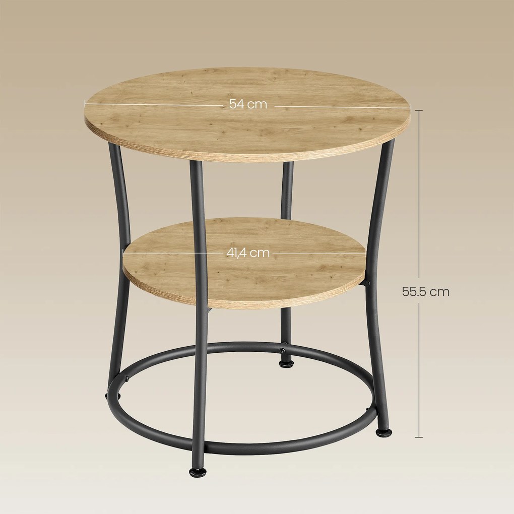 Stolik kawowy okrągły z półką - artisan - LET056B88