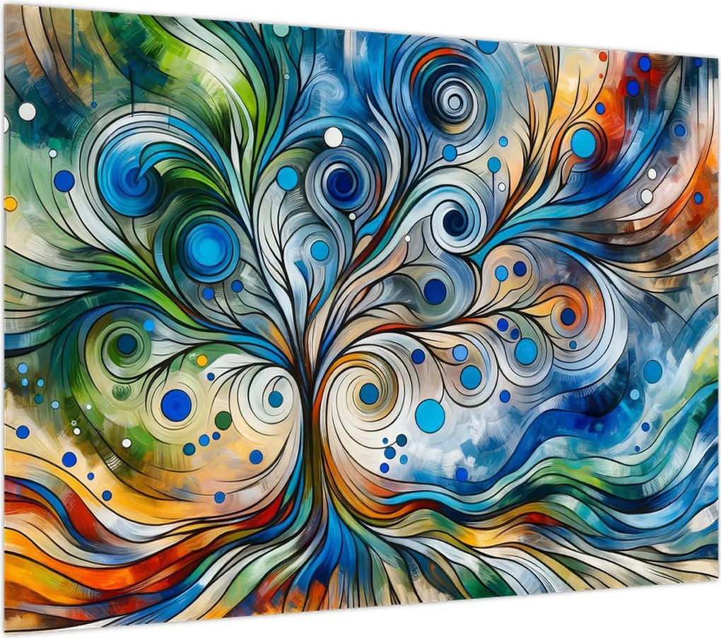 Obraz – Kolorowe energetyczne drzewo (70x50 cm)
