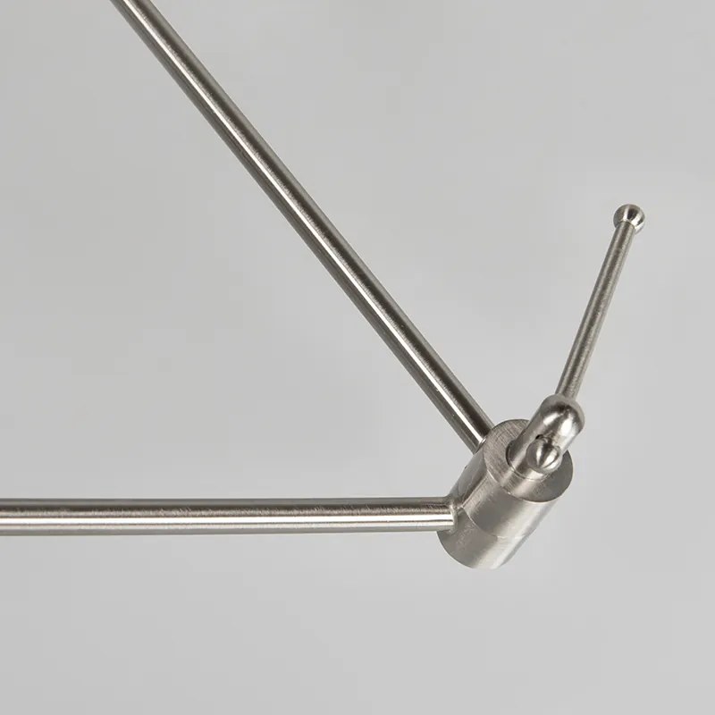 Stalowa lampa wisząca z kloszem 35 cm czarna regulowana 2-światłowa - Blitz