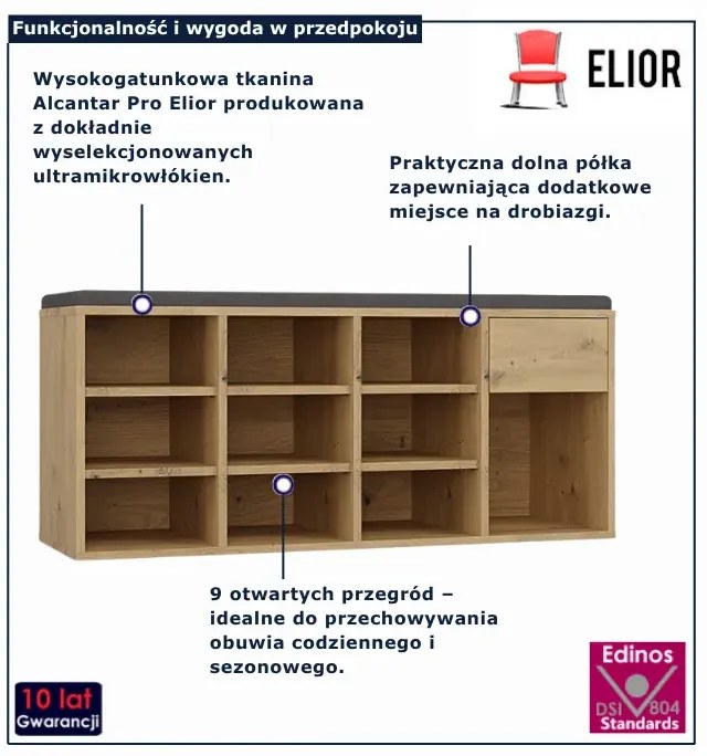 Szafka na buty z siedziskiem dąb artisan P7-D44