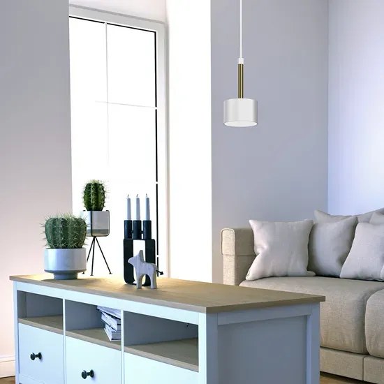 Biało-złota nowoczesna lampa do salonu - N019 T1-W33