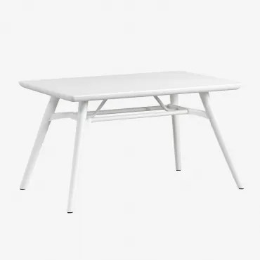 Stół Ogrodowy Prostokątny 135x80 Cm Z Polipropylenu Skandynawskiego Biała - Sklum