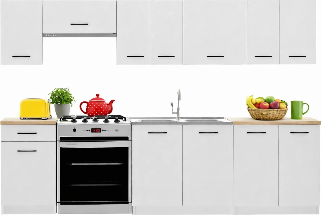 Biały komplet mebli kuchennych 240 cm T7-G68