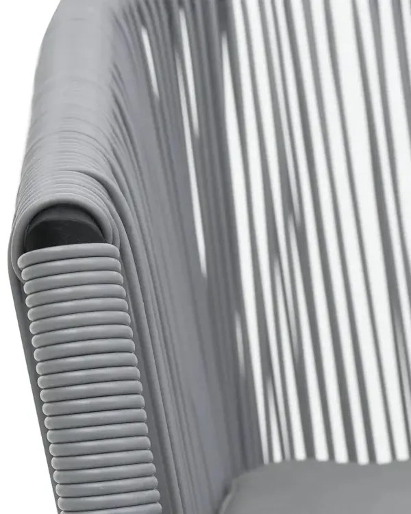 Zestaw 2 rattanowycvh antracytowych krzeseł ogrodowych E3-P14