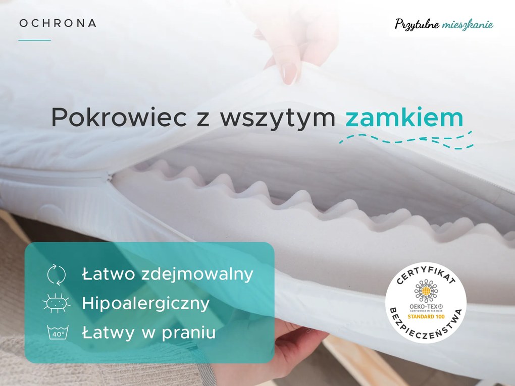 Materac piankowy DELUXE 160 x 200 cm Ochrona materaca: W TYM ochraniacz na materac