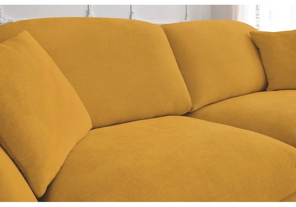 Żółta rozkładana sofa 235 cm Cezanne – Bobochic Paris