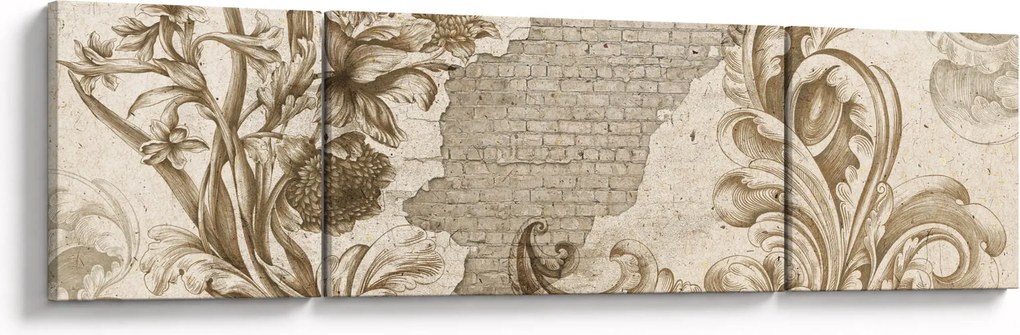 Obraz - Ściania z kwiatami (170x50 cm)