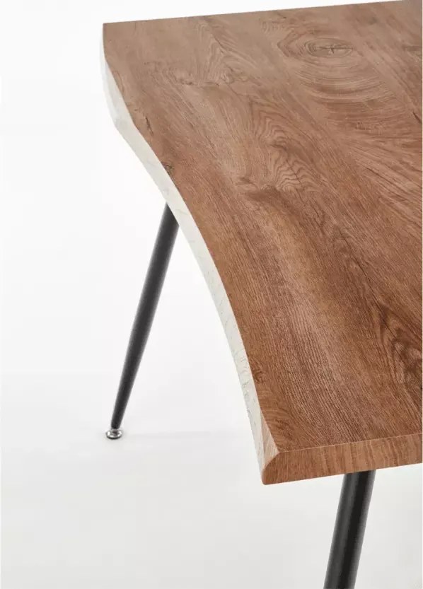 Prostokątny stół Norvik 120x80 cm z blatem z okleiny MDF i nogami czarnymi metalowymi do kuchni