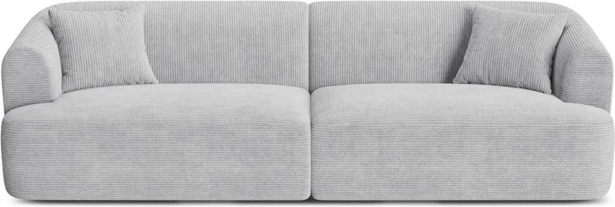 Jasnoszara sztruksowa sofa 255 cm Campi – Cosmopolitan Design