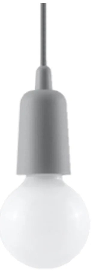 Szara lampa wisząca ø 5 cm Rene – Sollux