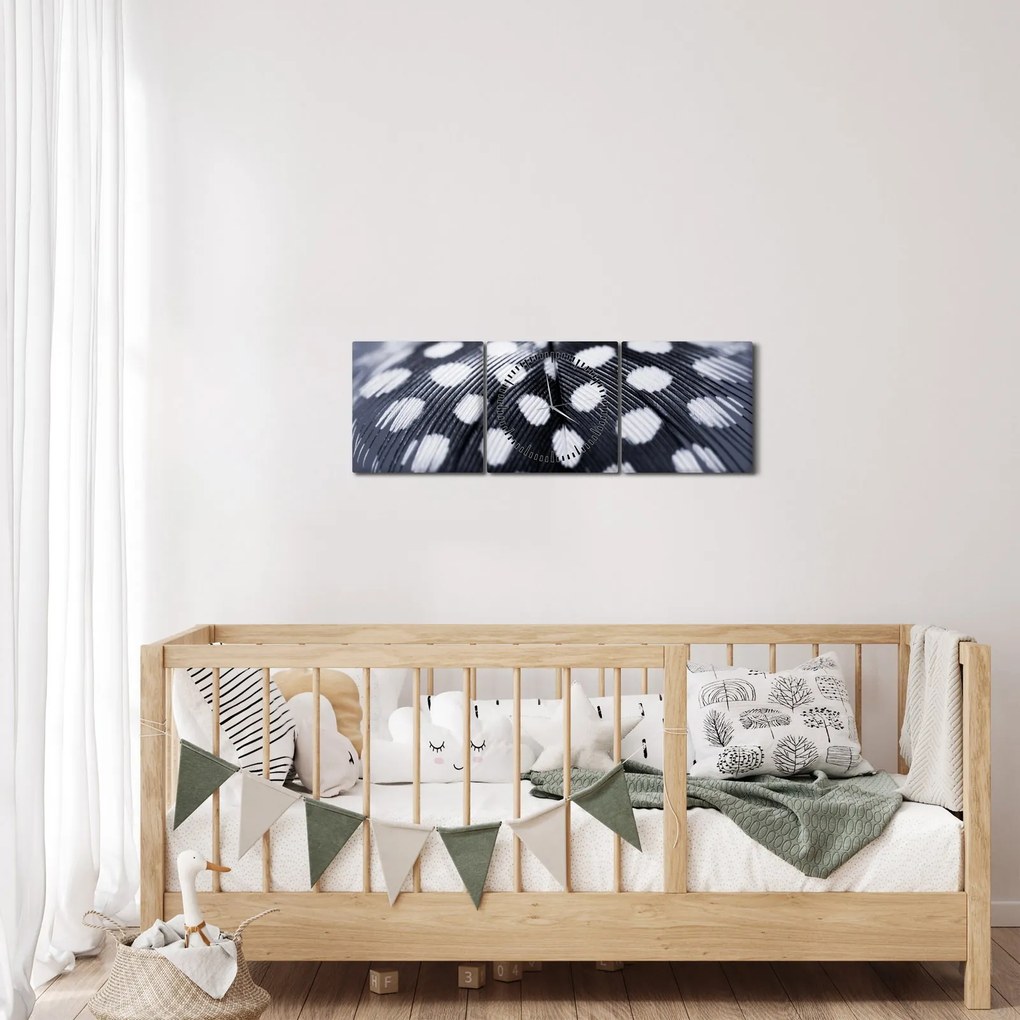 Obraz - Piórko (z zegarem) (90x30 cm)