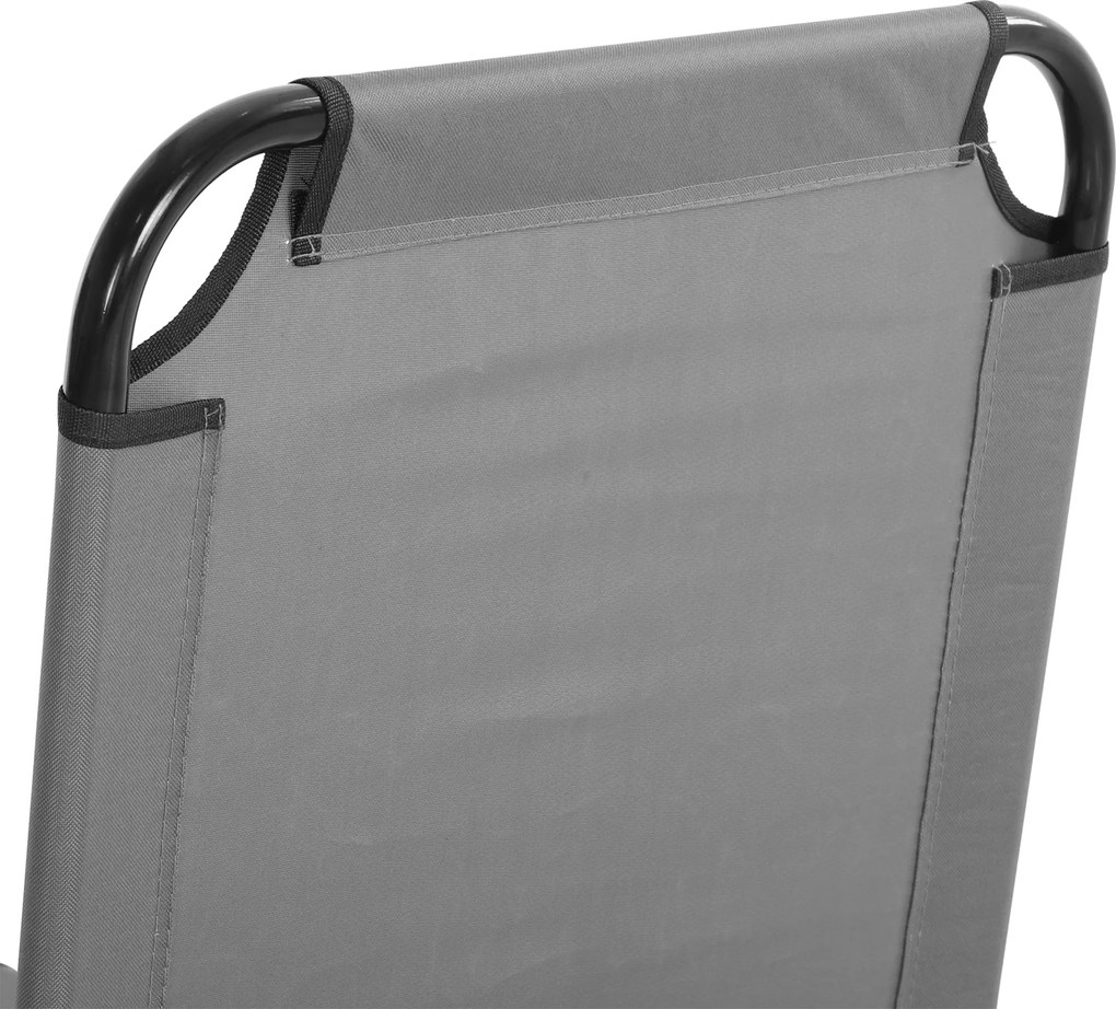 Outsunny Zestaw 2 składanych leżaków ogrodowych z 5-pozycyjnym regulowanym oparciem do 120 kg | Aosom PL