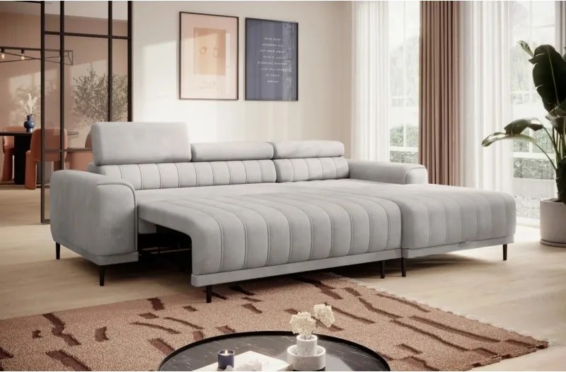 Narożnik CALDO S/MINI Prawostronny z funkcją spania wolnostojący w tkaninie RUN AGAIN 80 WERSAL