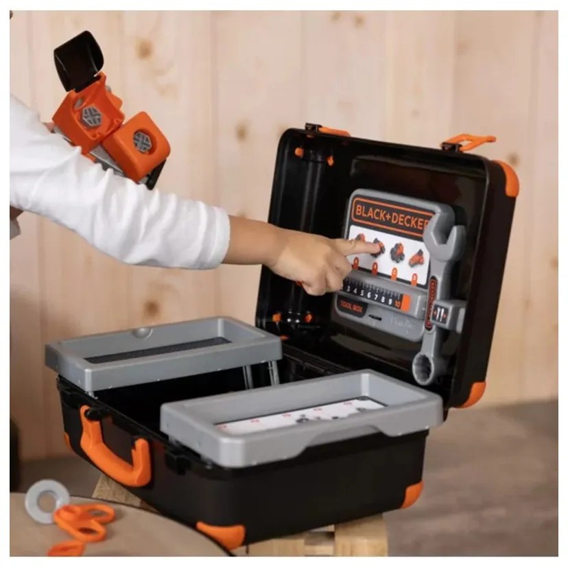 Smoby black & decker walizka z narzędziami + samochód w częściach