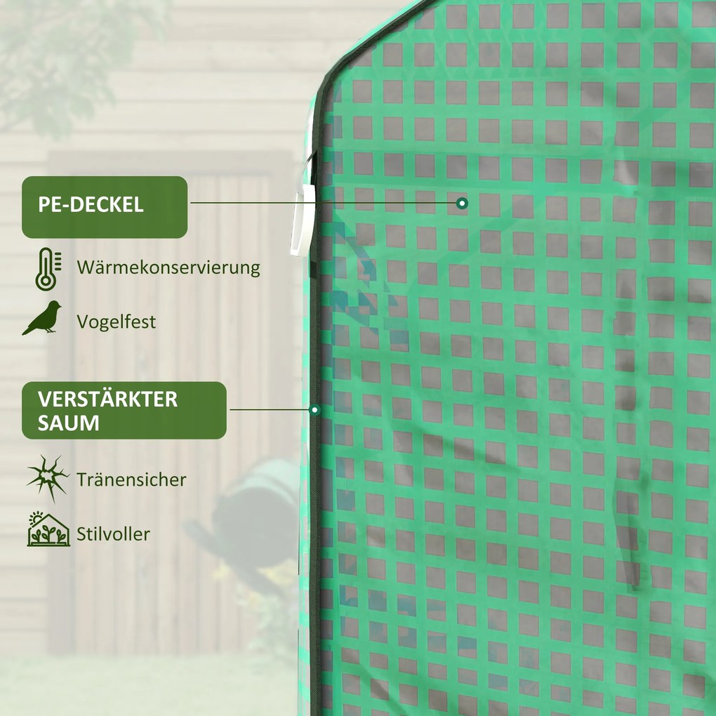 Outsunny Zastępcza plandeka do tunelu ogrodniczego, odporna na warunki atmosferyczne, odporna na UV, 140 x 213 x 190 cm, Zielona