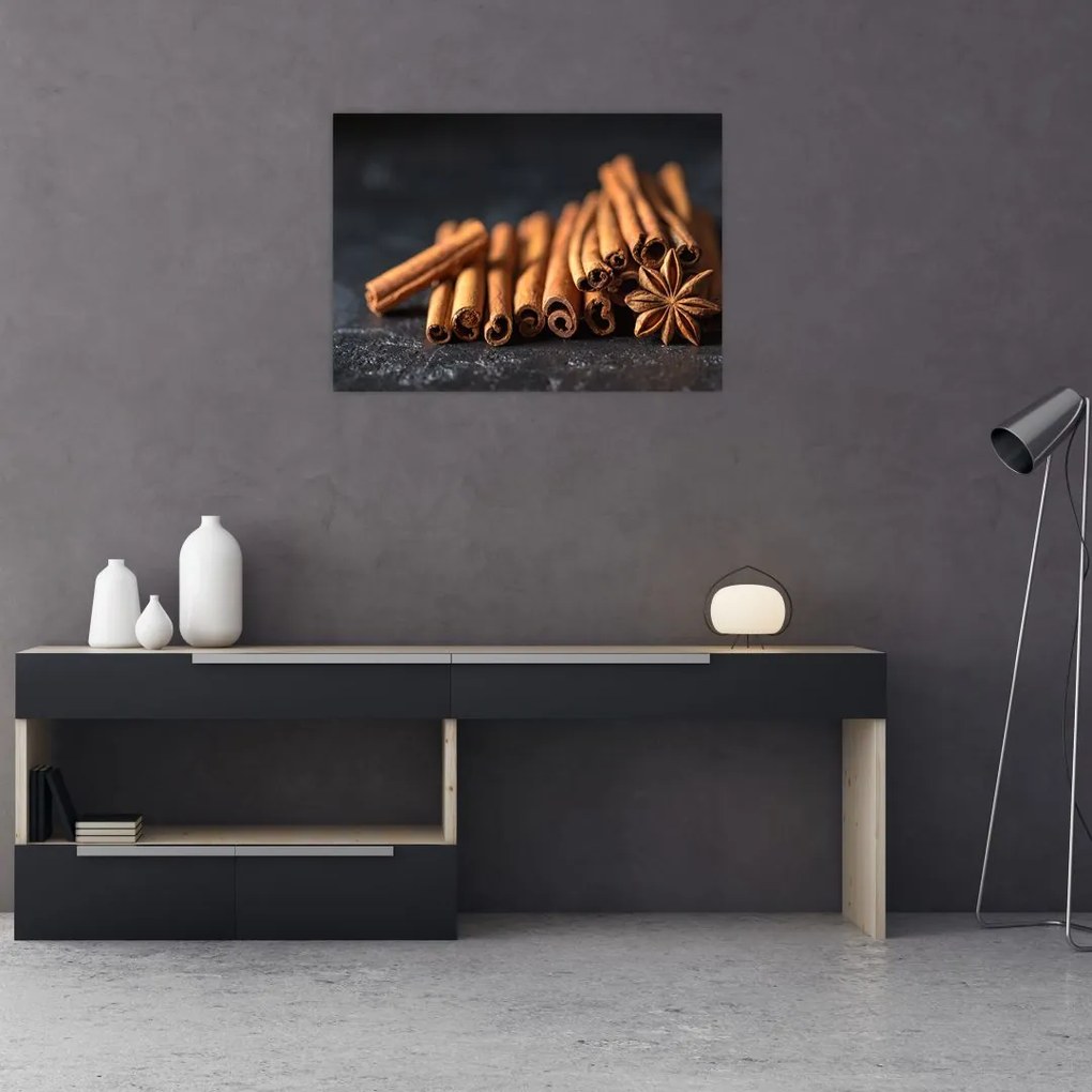 Obraz na szkle - cynamon (70x50 cm)