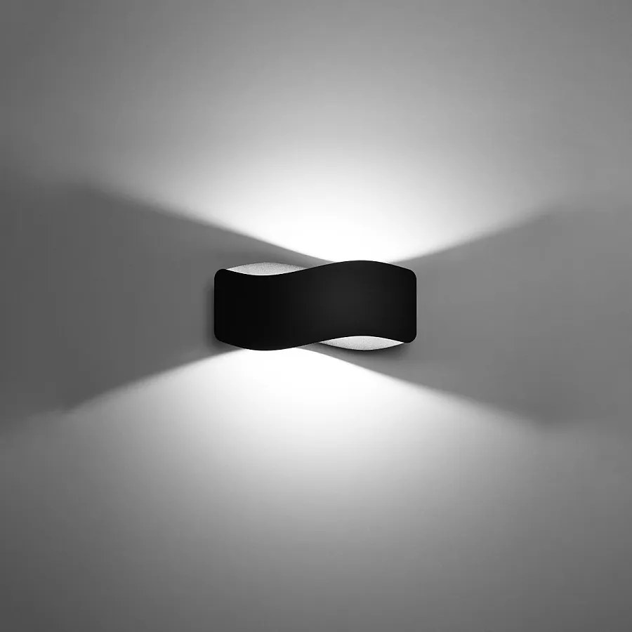 Kinkiety nowoczesny Zanila, stal - 1 źródło światła 3000K - L.30 x H.13 cm - czarny