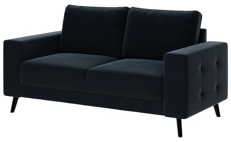 Granatowa aksamitna sofa Ghado Fynn, 168 cm