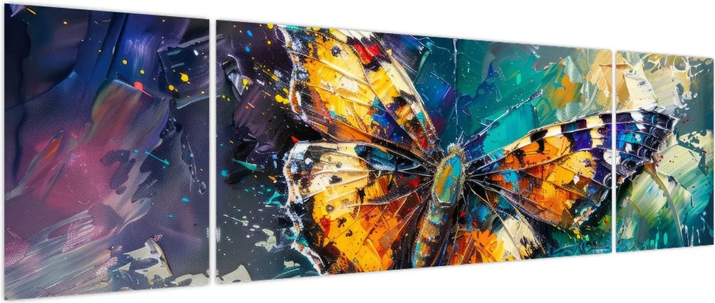 Obraz - Motyl, obraz olejny (170x50 cm)