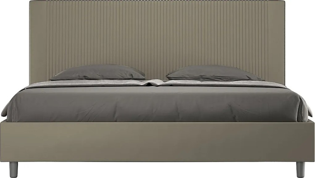 Łóżko bez stelaża tapicerowane 180x200 sztucznej skóry cappuccino Goya