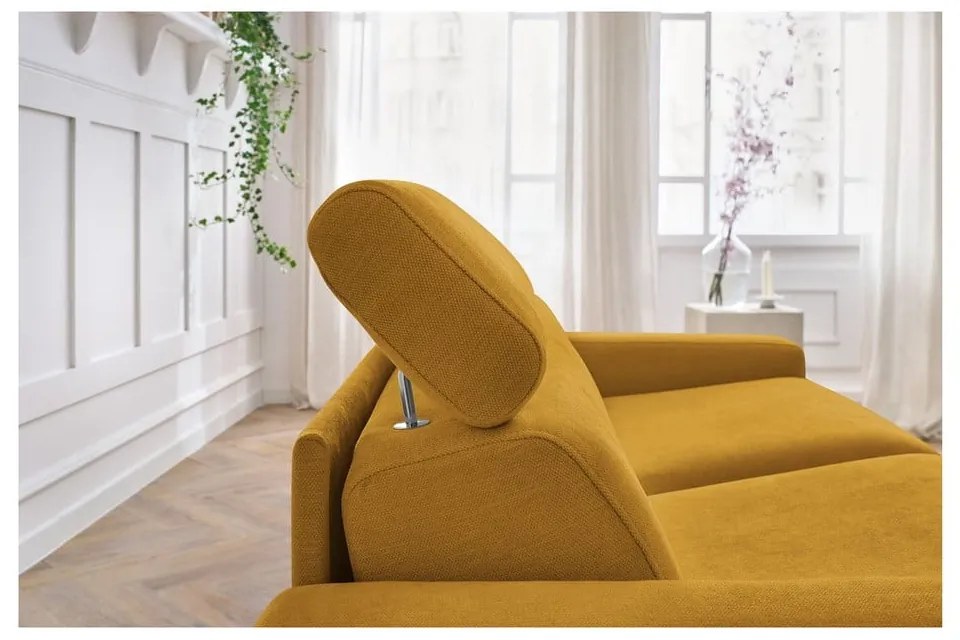 Musztardowa rozkładana sofa 195 cm Monaco – Bobochic Paris