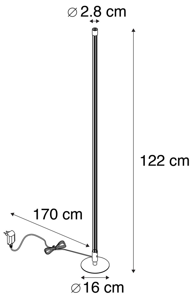 Nowoczesna lampa stojąca LED chrom - Line-up Nowoczesny Oswietlenie wewnetrzne